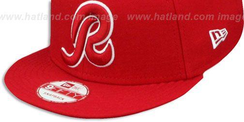 Red with White R Logo - Redskins R TEAM-BASIC SNAPBACK Red-White Hat by New Era