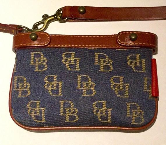 Vintage DG Logo - Vintage Dooney & Bourke DG Logo Denim Wristlet Flash Sale