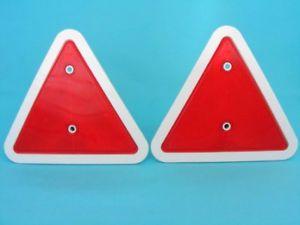 White Triangle Red Triangle Logo - 2 x Red Triangle Rear Reflectors with White Surround - Trailer | eBay