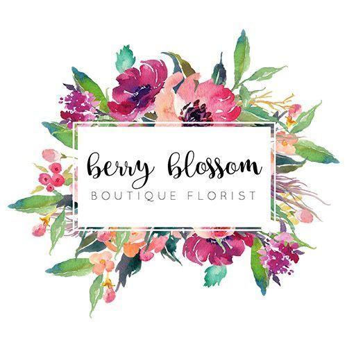 Flower Text Logo - Berry Blossom Flowers | Madisonville LA - Local Flower Shop