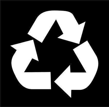 White Recycle Logo - Amazon.com: Dixies Decals RECYCLE SYMBOL - 3