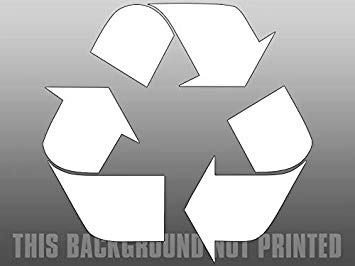 White Recycle Logo - Amazon.com: White Vinyl RECYCLE LOGO Business Window Sticker (decal ...