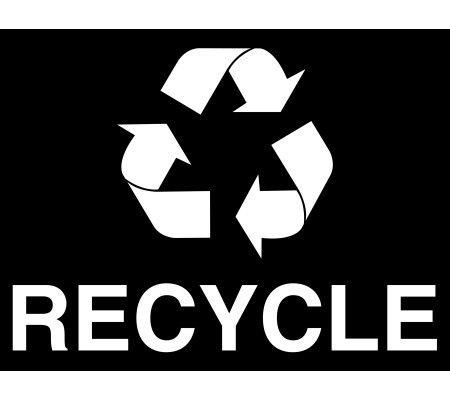 White Recycle Logo - White Mobius Arrow and RECYCLE Decal RC-RECYCLE LOGO WHT