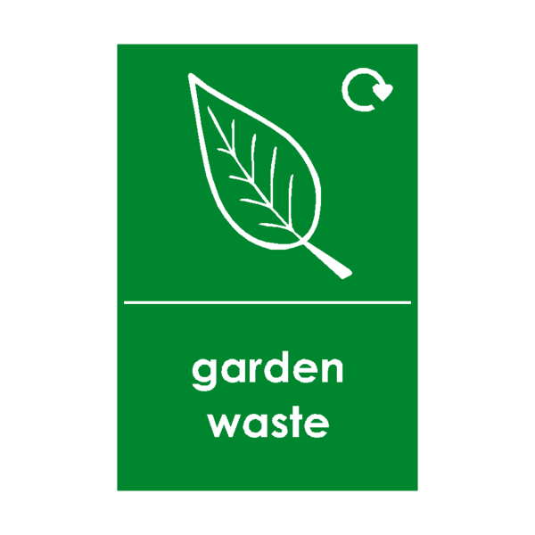 Waste Logo - Garden Waste Logo Waste Recycling Sticker – Safety-Label.co.uk ...