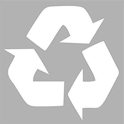 White Recycle Logo - Amazon.com: Dixies Decals Recycle Symbol Trashcan Garbage Can Trash ...