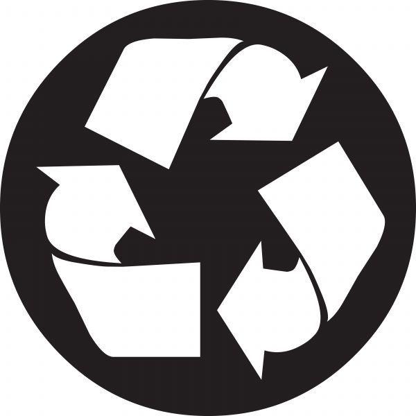 White Recycle Logo - Recycle symbol on white - stock photo free