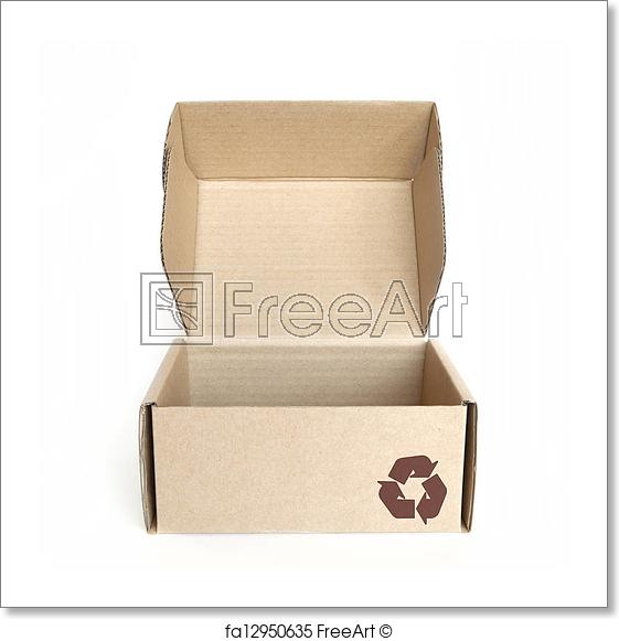 White Recycle Logo - Free art print of Empty cardboard box with recycle logo on white ...