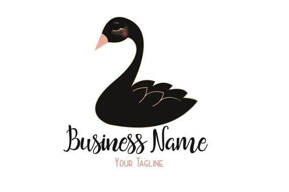 Black Swan Logo - Premade black swan logo Custom logo design swan black logo | Etsy