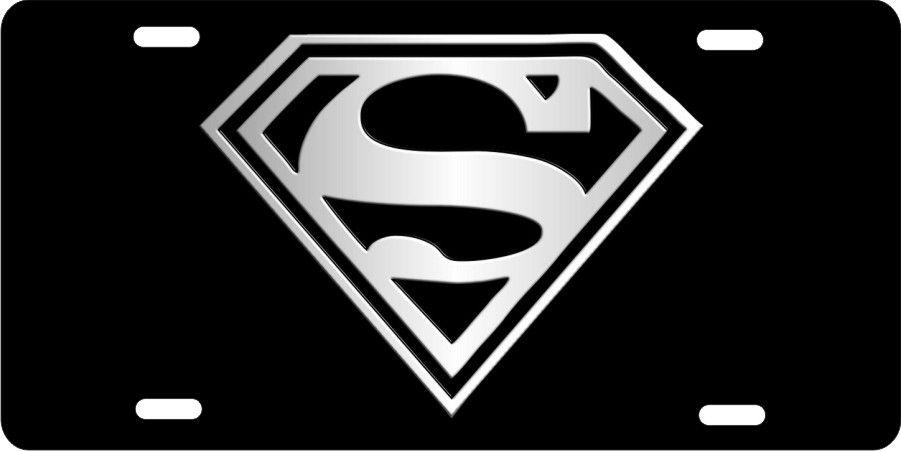 Black and White Superman Logo - personalized novelty license plate black and white superman Custom ...