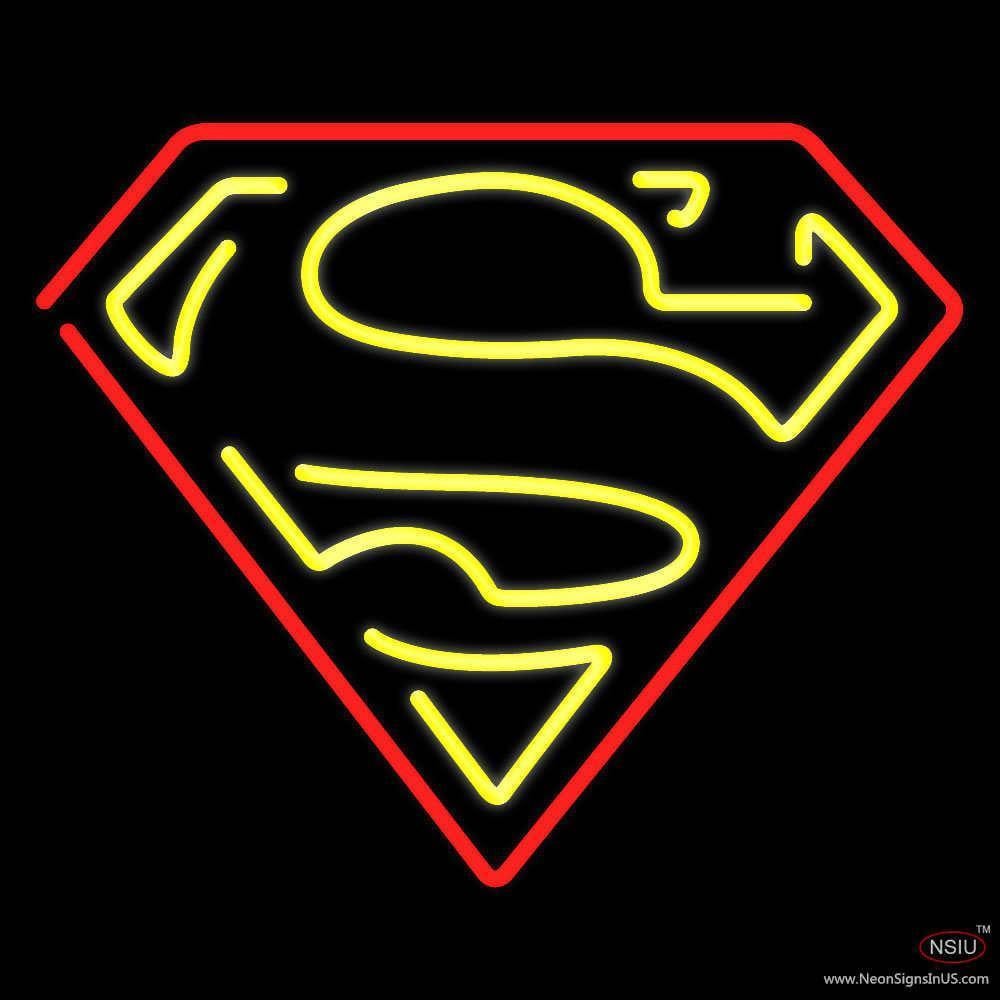 Custom Superman Logo - Custom Superman Logo Real Neon Glass Tube Neon Sign