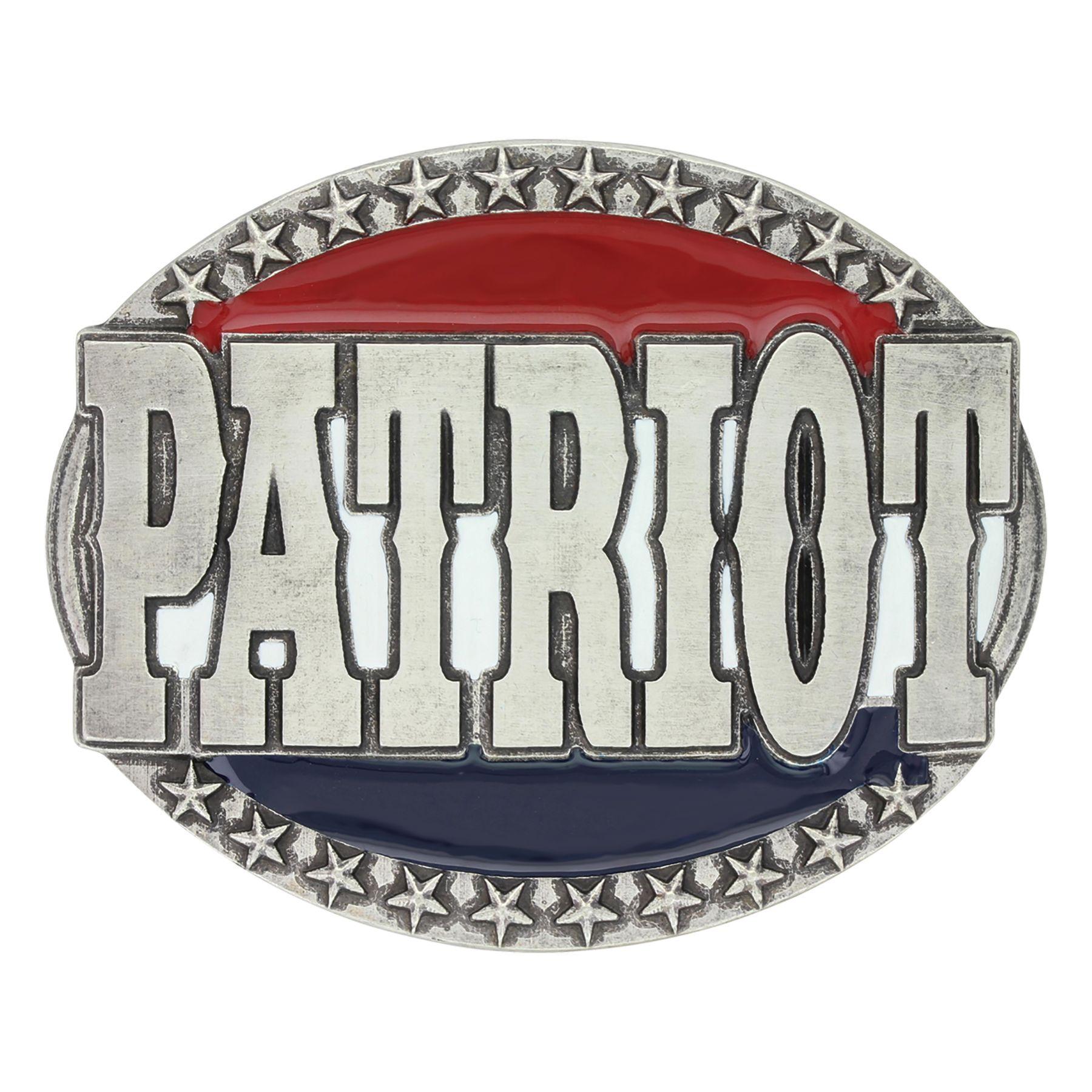 Red White and Blue Patriot Logo - Red, White & Blue Patriot Attitude Buckle | Montana Silversmiths