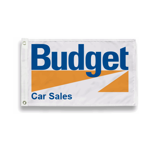 Budget Car Sales Logo - Budget Car Sales Flag