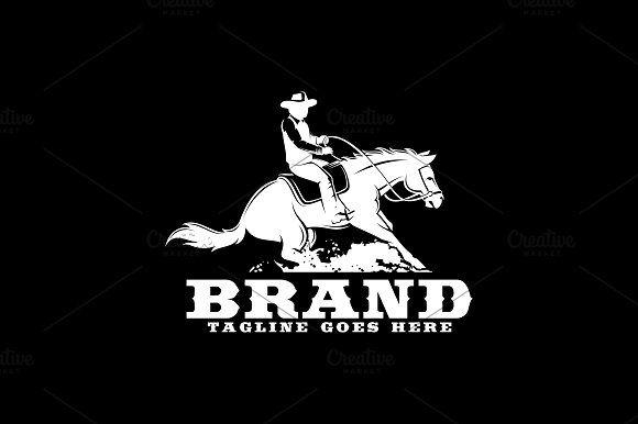 Western Horse Logo - Reining Horse Logo ~ Logo Templates ~ Creative Market