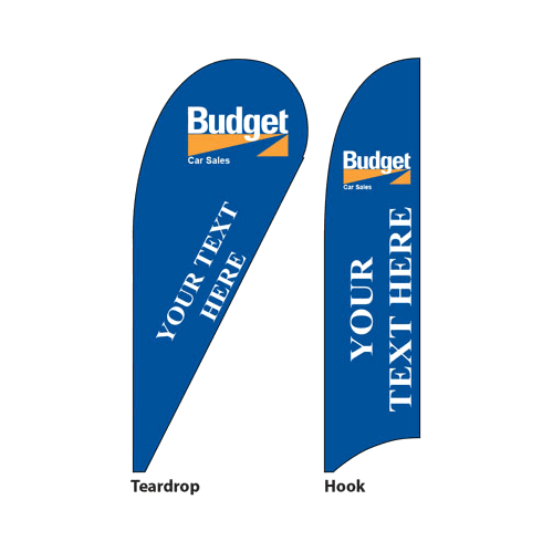 Budget Car Sales Logo - Corporate Feather Flag - Budget Car Sales