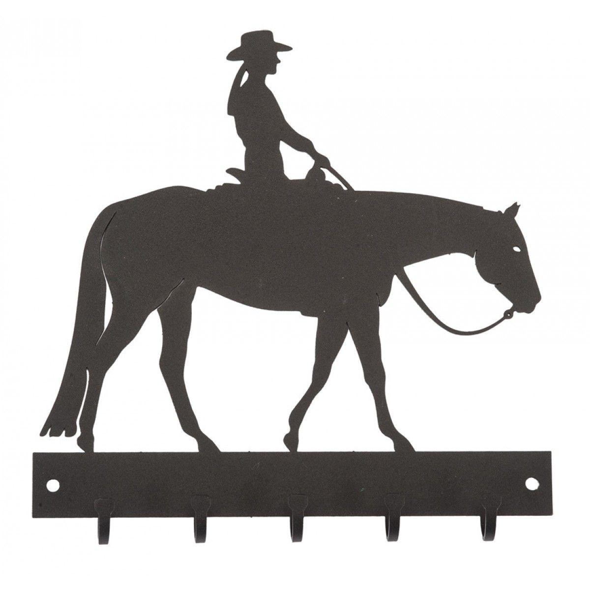 Western Horse Logo - Western Pleasure Horse Key Hook - Black