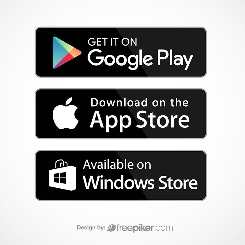 Windows App Store Logo - Freepiker google play appstore windows store icon, apple app store ...