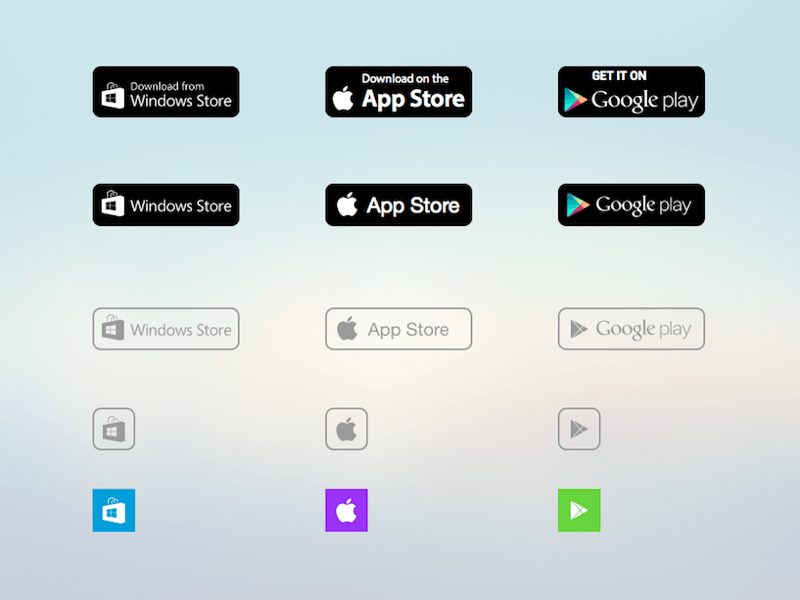 Windows App Store Logo - Stores Badges apple google play windows Sketch freebie - Download ...