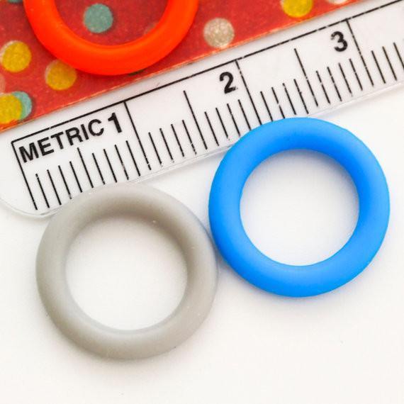 Yellow Orange Red Circle Logo - 50 - 15mm OD Silicone Jump Rings - You Pick Color - Black, White ...