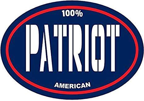 Red White and Blue Patriot Logo - Amazon.com: WickedGoodz Oval Red White and Blue 100% American ...