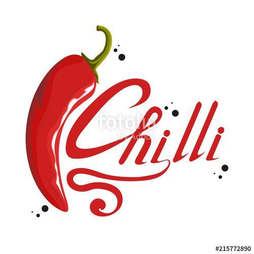 Birds Red Hot Chili Peppers Logo - Hand drawn Red hot pepper. Spicy ingredient. Chili logo. Spice Hot