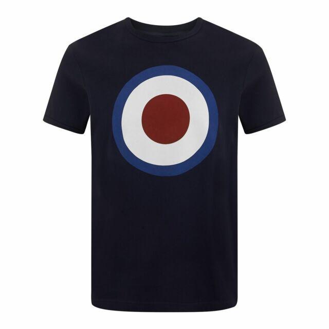 Navy Blue M Logo - Mens Merc London Mod Target Logo Cotton T-shirt Style Ticket - Navy ...
