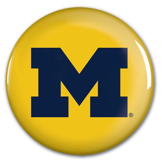 Navy Blue M Logo - WinCraft University of Michigan Yellow with Navy Block ''M'' Logo Button