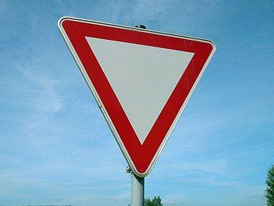 2 Red Triangles Logo - Yield sign
