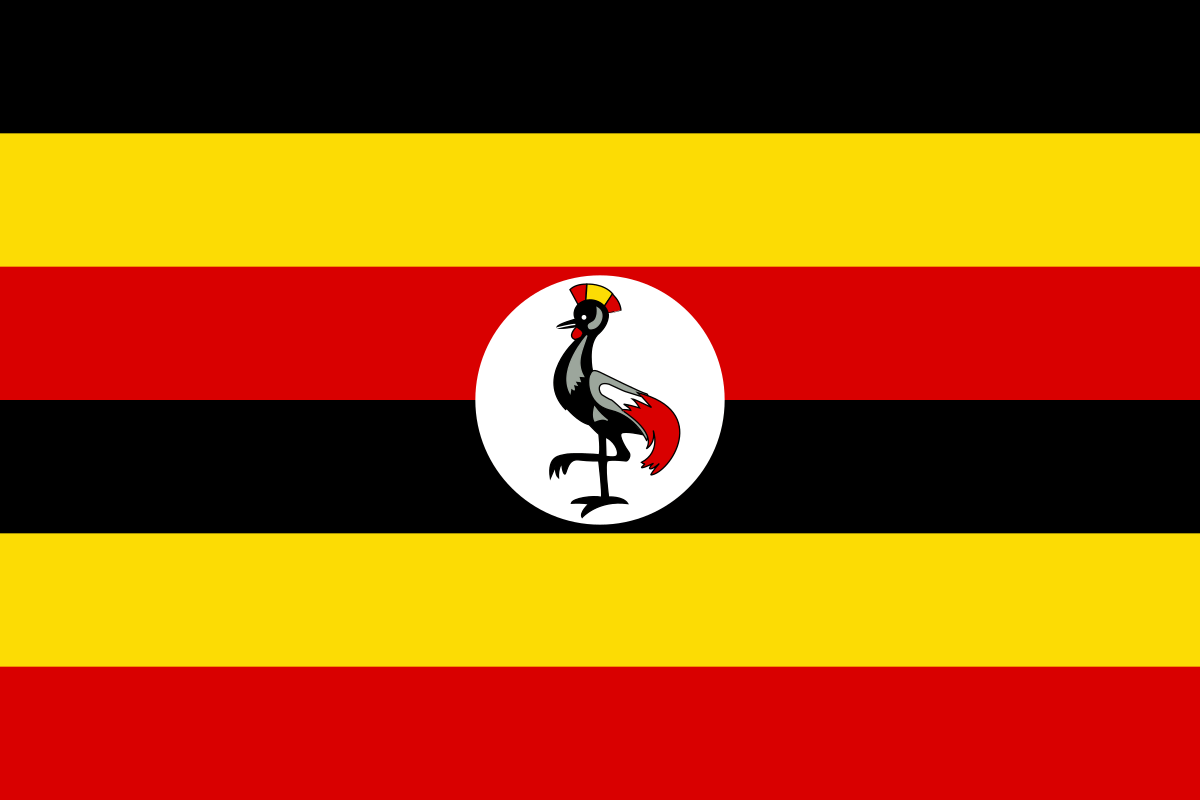 Red and Yellow with a Circle in the Middle F Logo - Flag of Uganda