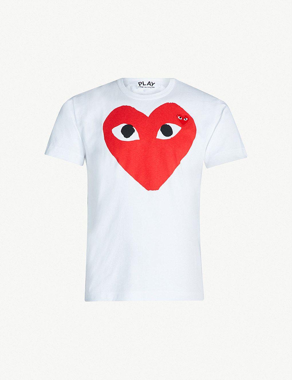 Comme Des Garcons Play Logo - COMME DES GARCONS PLAY Heart Logo Cotton Jersey T Shirt