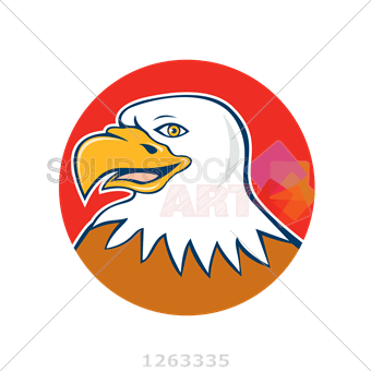 Red Square Inside Red Circle Logo - Stock Illustration of Vector smiling bald eagle head profile inside ...