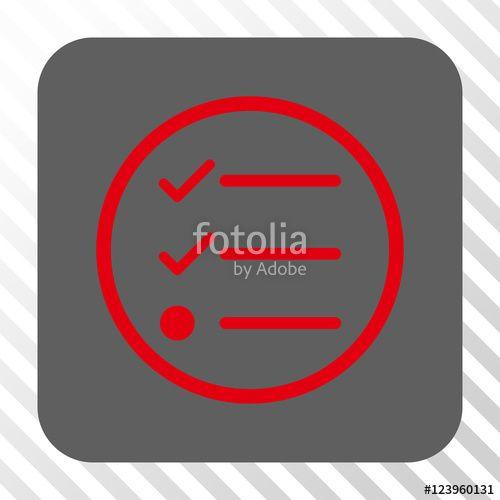 Red Square Inside Red Circle Logo - Checklist square button. Vector pictograph style is a flat symbol ...