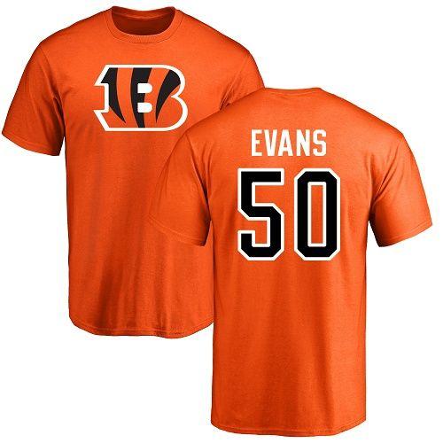 Orange Jordan Logo - Nike Orange Jordan Evans Name & Number Logo - NFL #50 Cincinnati ...
