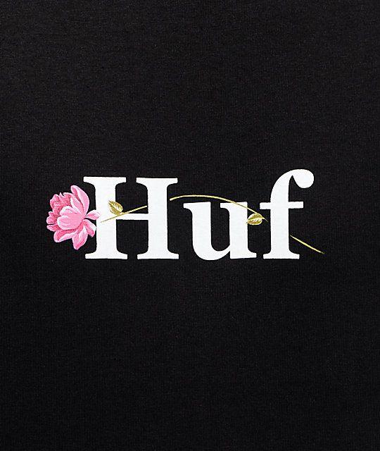 HUF Logo - HUF La Vie En Rose Black T-Shirt | Zumiez