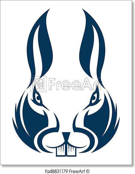 Face Company Logo - Free art print of Abstract rabbit face logo template. Rabbit mascot