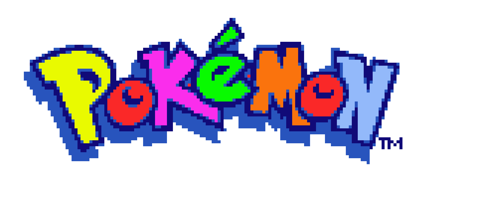 Pokemon Logo - Pokemon Logo rainbow Pixel Art