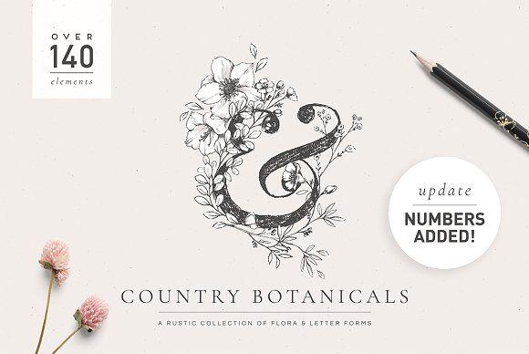 Rustic WR Free Flower Logo - Country Botanicals & Monograms ~ Illustrations ~ Creative Market