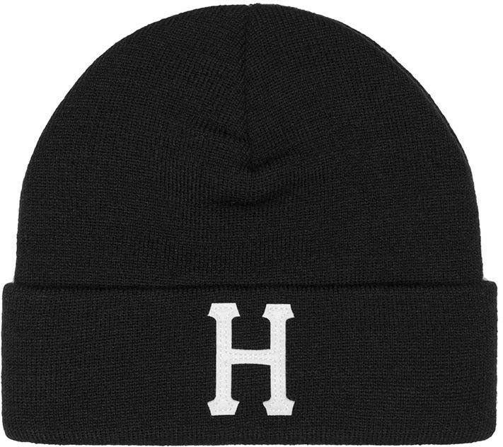 HUF Logo - beanie HUF worldwide classic H logo college beanie cap hat black ...