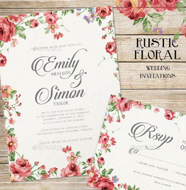 Rustic WR Free Flower Logo - Amazing Floral Wedding Invitation Designs Premium Download