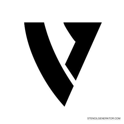 Gothic Letter V Logo - Odishi Alphabet Stencils by Digital Empires | Stencil Generator