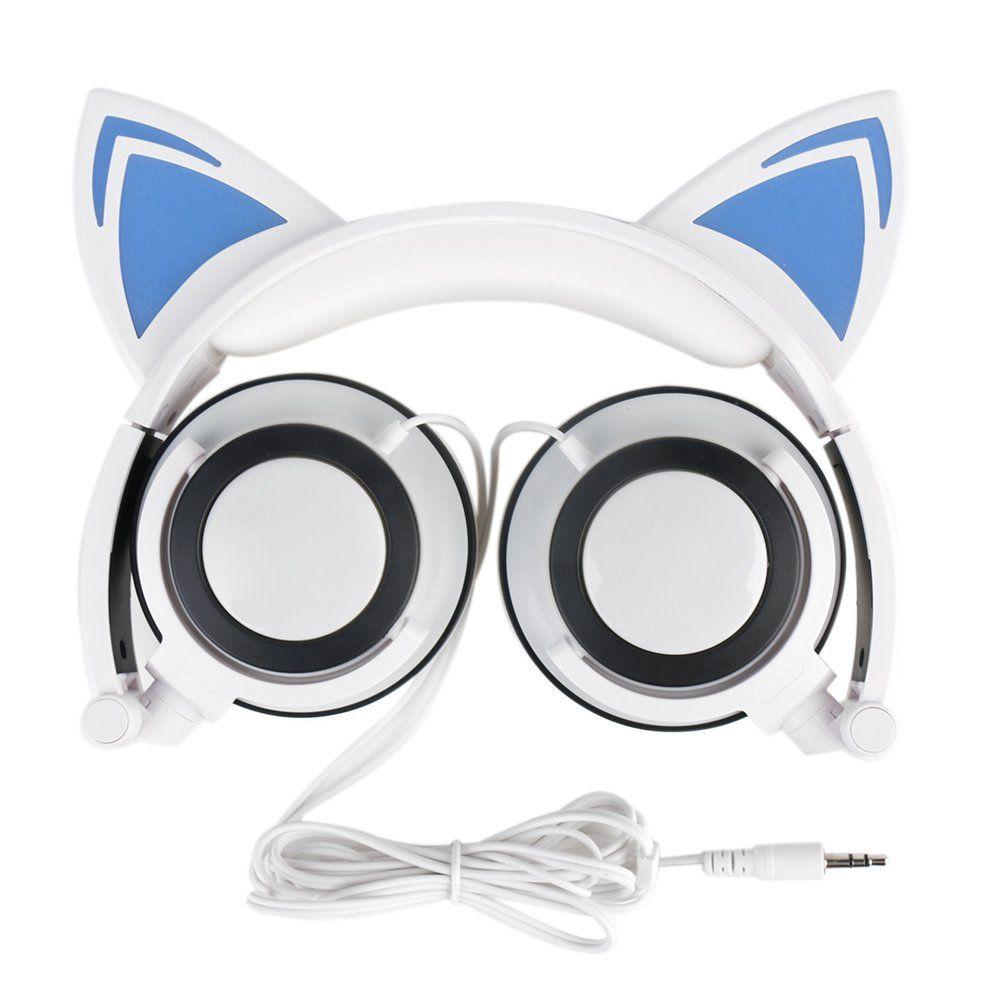 Cat with Headphones Logo - Cat Headphones, OUTOS Rechargeable Cute Cat Ear