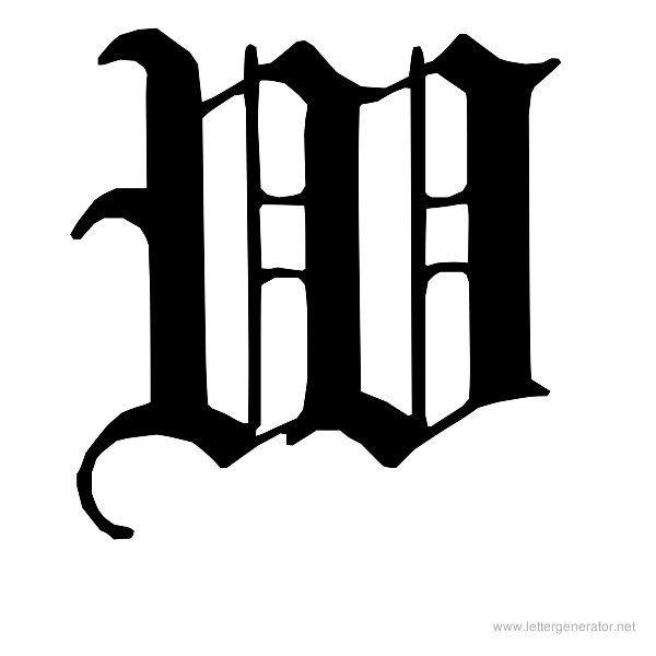 Gothic Letter V Logo - Gothic Letter V. Gothic Blackletter Alphabet Stencils ... - EYDT