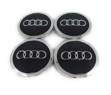 With Four Circle S Car Logo - FORTEN CAR 4 x Hubcaps Logo Caps Audi A1 A3 A4 A5 A6 Q5 Circles