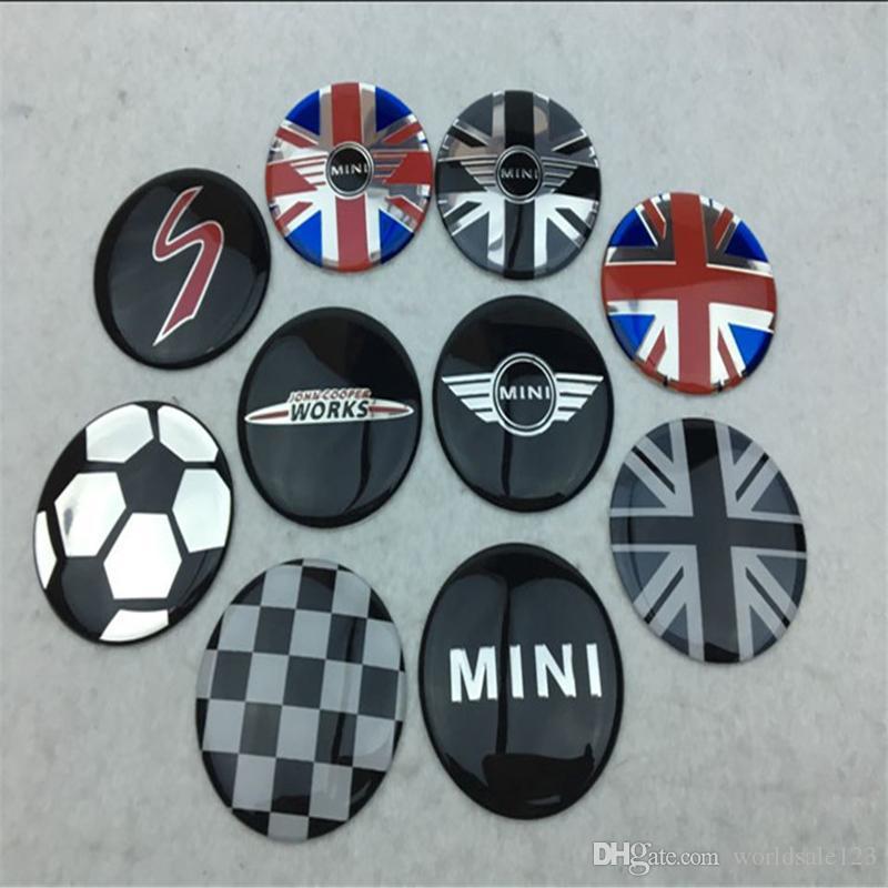 With Four Circle S Car Logo - 52mm Colorful England Flag for MINI WORKS S Car Wheel Center Hub Cap