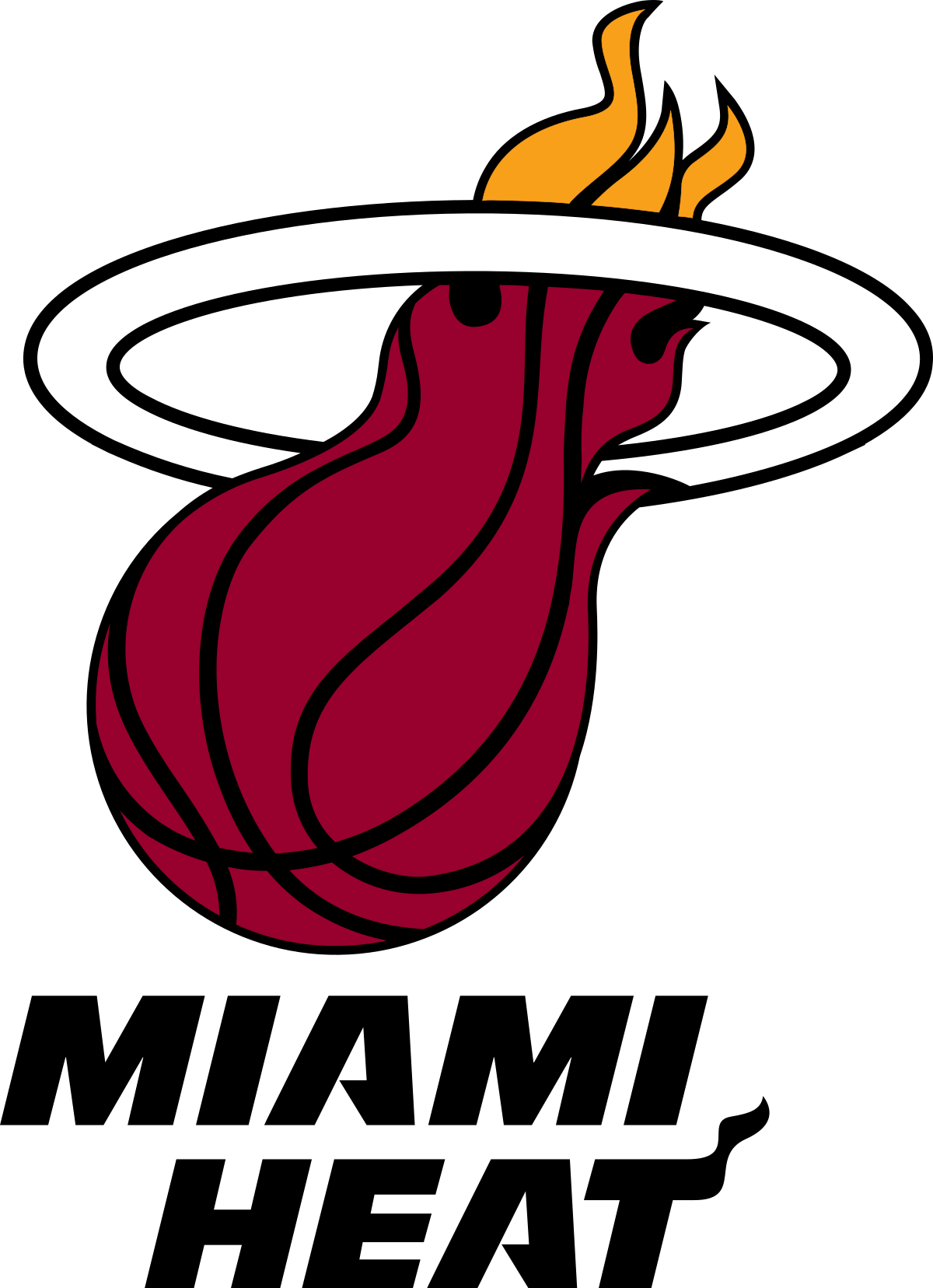 Red and Black Basketball Logo - Miami Heat