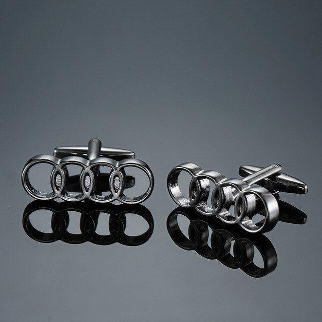 With Four Circle S Car Logo - Men Jewellery Car Gear Cufflinks Wholesale&retail black Color Copper