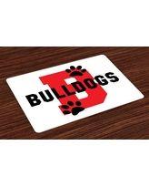 Red Black and White B Logo - Spectacular Sales for English Bulldog Tablecloth, Paw Print ...