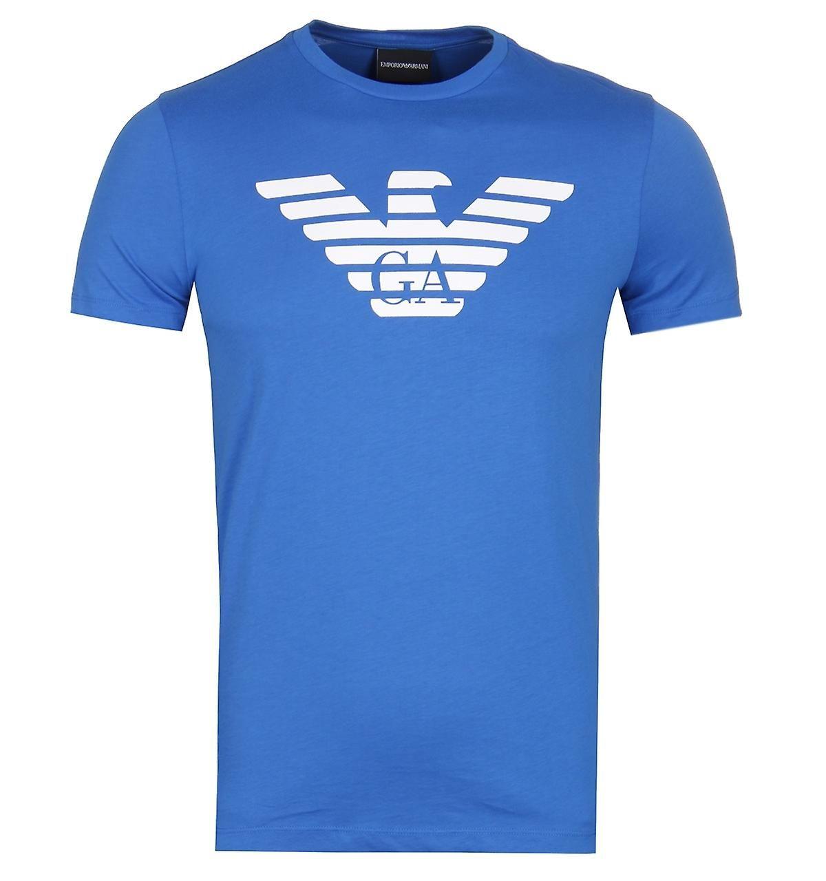 Eagle Blue Logo - Emporio Armani Big Eagle Blue Logo T-Shirt | Fruugo