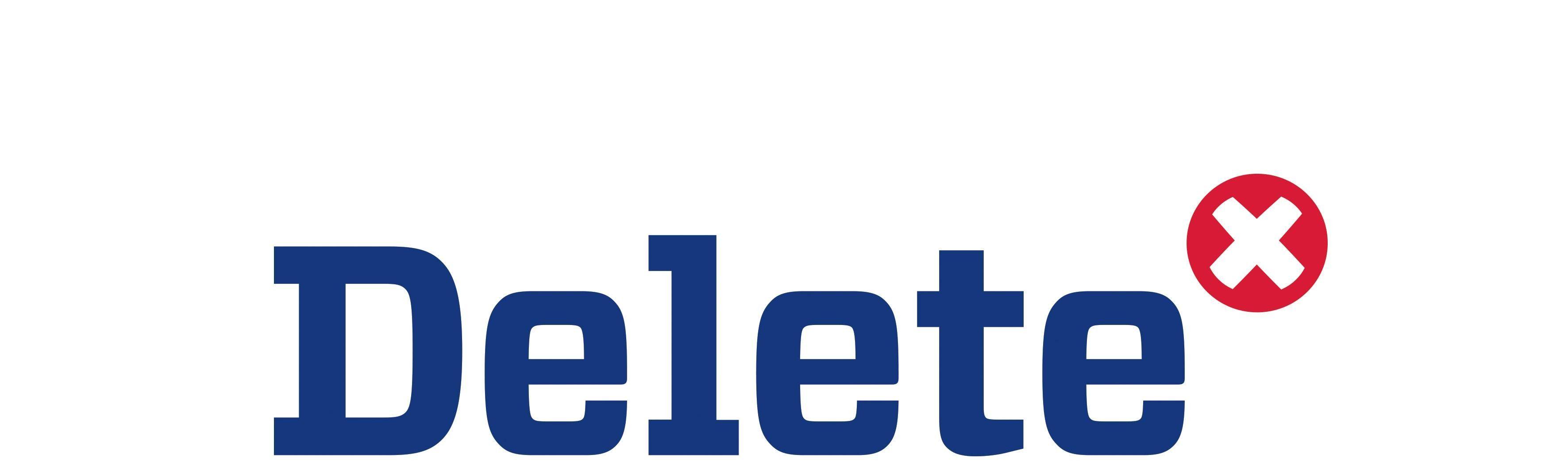 Delete Logo - Delete logo sininen - Delete
