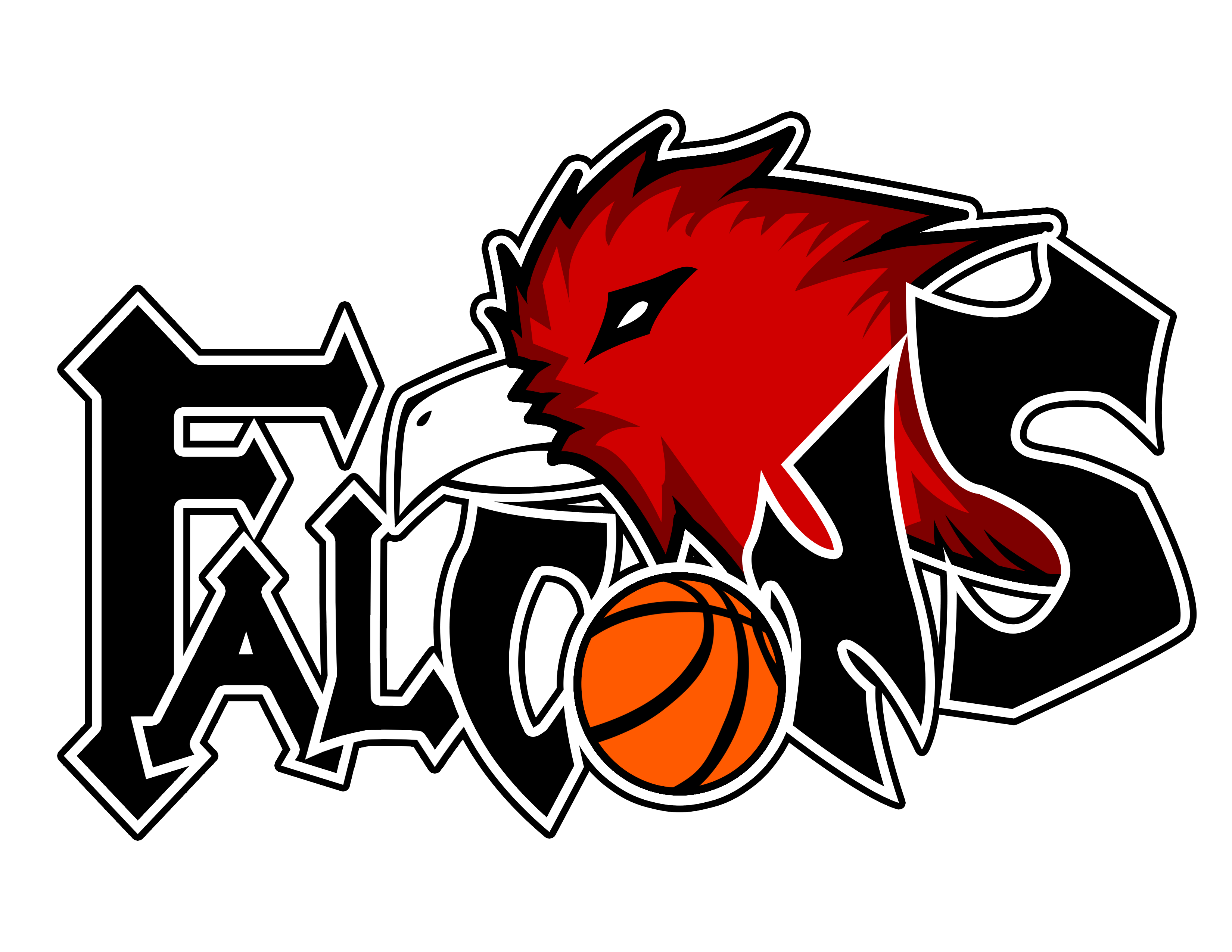 Red and Black Basketball Logo - Falcons basketball picture black and white download - RR collections