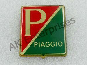 Red and Green Brand Logo - VESPA HORNCAST BADGE PIAGGIO RED / GREEN LOGO NEW